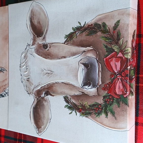 Hobby Lobby Heartland Holiday Wall Prints Cow Rooster Bow Christmas CountryCore - Picture 2 of 11